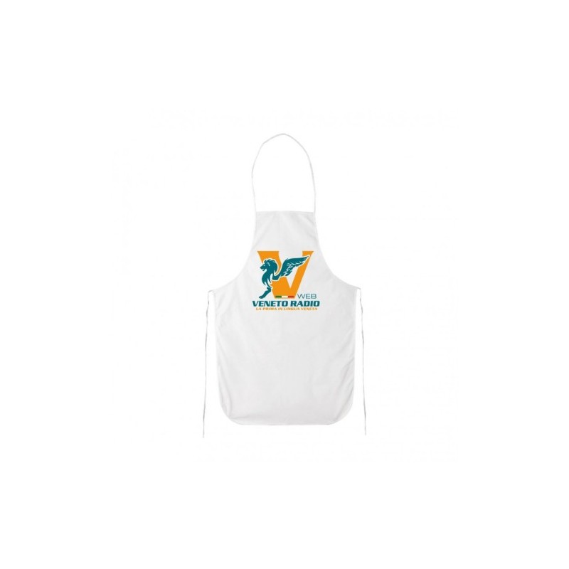 grembiule bianco cucina scritta logo veneto radio gadget