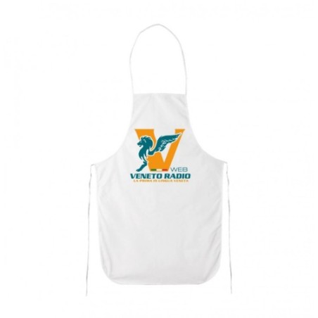 grembiule bianco cucina scritta logo veneto radio gadget