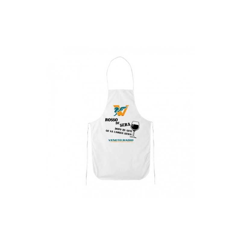 grembiule bianco cucina scritta veneto radio rosso de sera