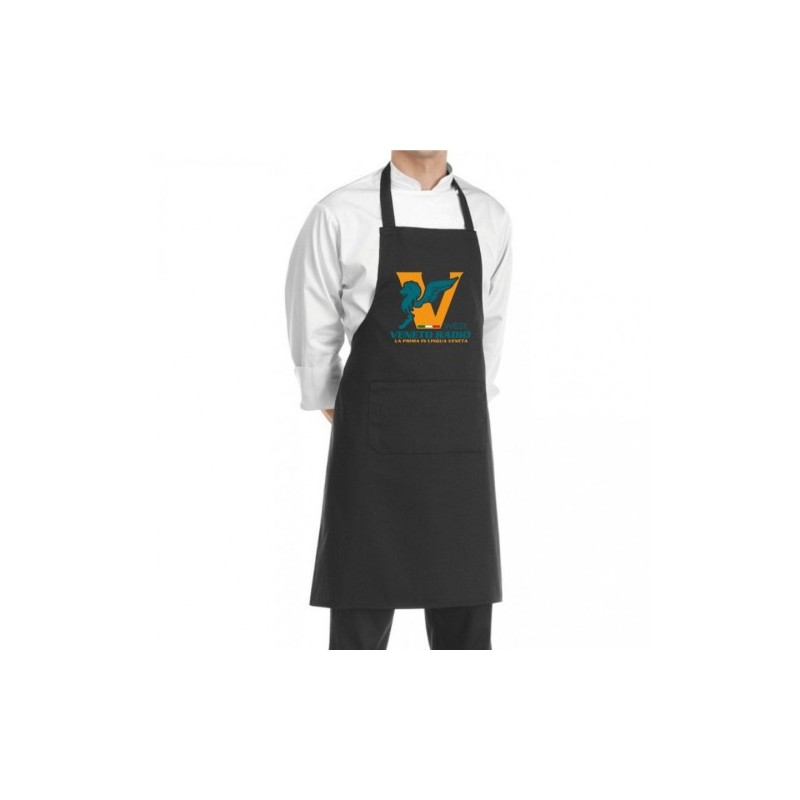 grembiule nero cucina scritta logo veneto radio gadget