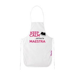 Grenbiule 90x60cm in poliestere con scritta Keep Calm ... arriva la Maestra