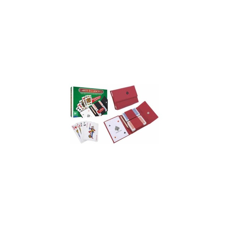 Il tuo compagno di gioco perfetto! 2 mazzi di carte classiche in un elegante astuccio, per ore di divertimento in compagnia. Po Il tuo compagno di gioco perfetto! 2 mazzi di carte classiche in un elegante astuccio, per ore di divertimento in compagnia. Po