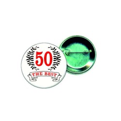 kit 12 spille spilla in metallo  50 anni the best diametro 56 mm