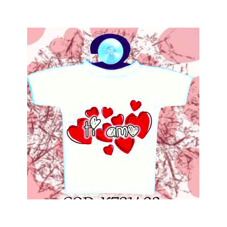 Mini t-shirt con ventosa con scritta e disegno personalizzato *Ti amo*