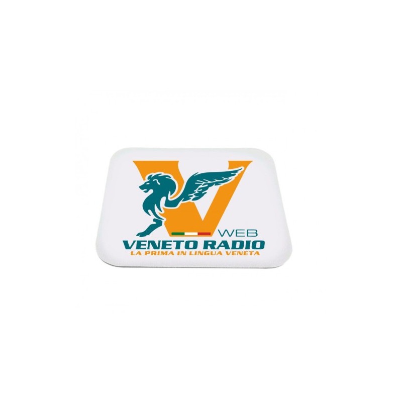 mouse pad tappetino rettangolare pc scritta logo veneto radio gadget