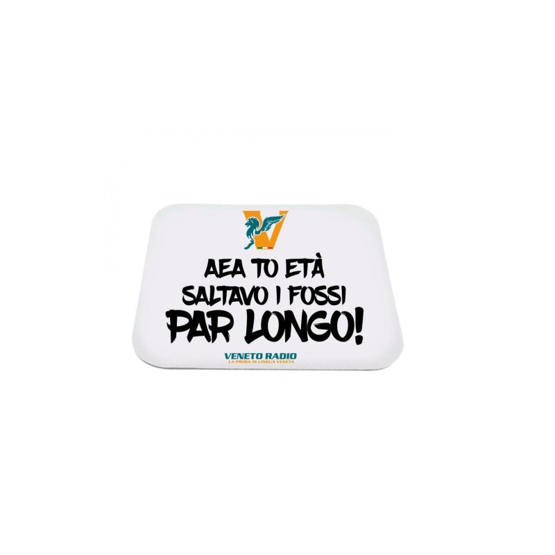 mouse pad tappetino rettangolare pc scritta veneto radio aea to età saltavo i fossi par longo