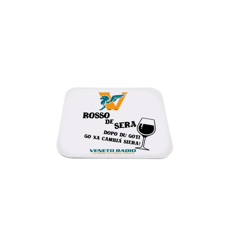 mouse pad tappetino rettangolare pc scritta veneto radio rosso de sera