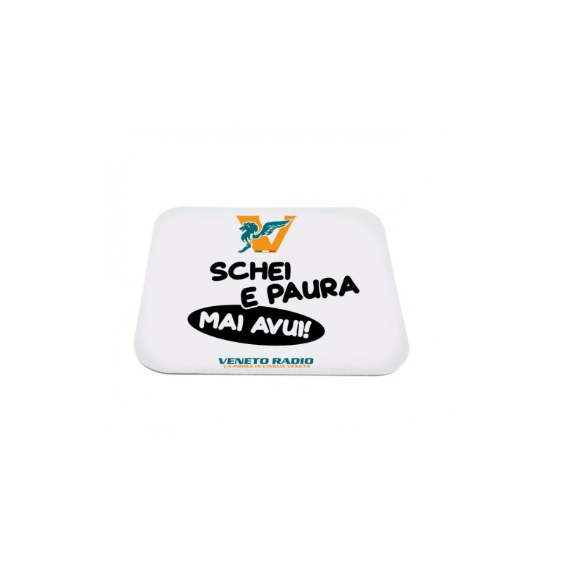 mouse pad tappetino rettangolare pc scritta veneto radio schei e paura mai avui