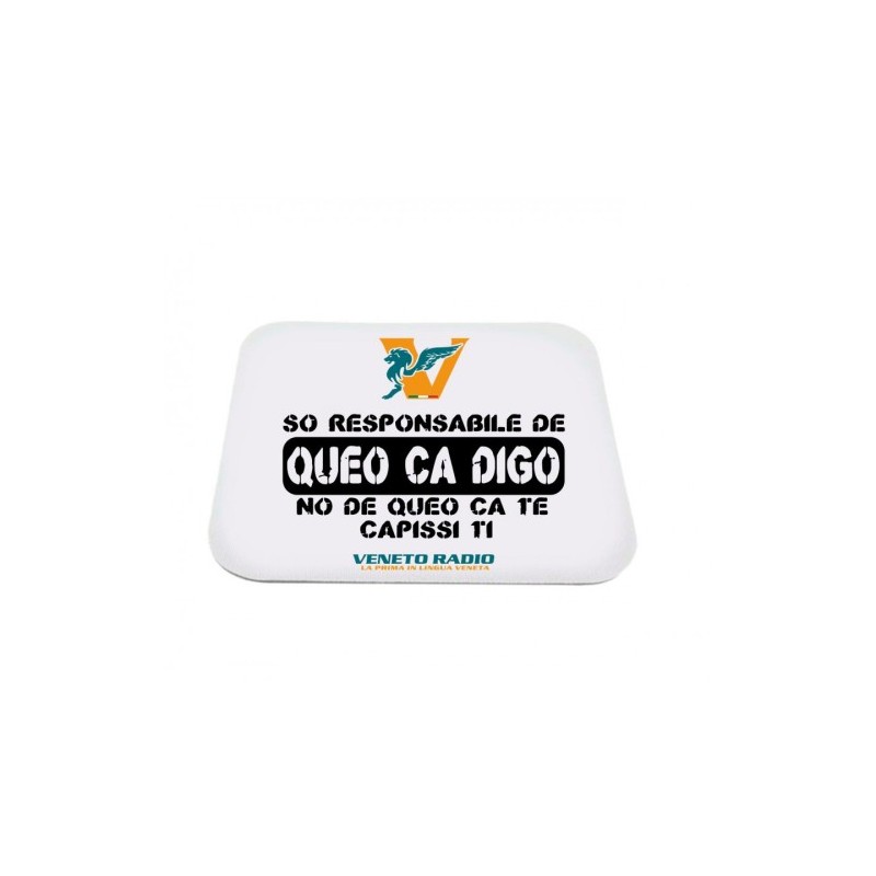 mouse pad tappetino rettangolare pc scritta veneto radio so responsabile de queo ca digo