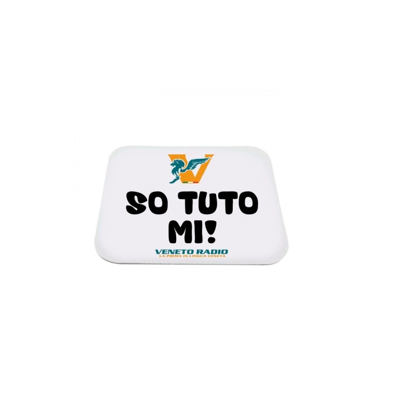 mouse pad tappetino rettangolare pc scritta veneto radio so tuto mi