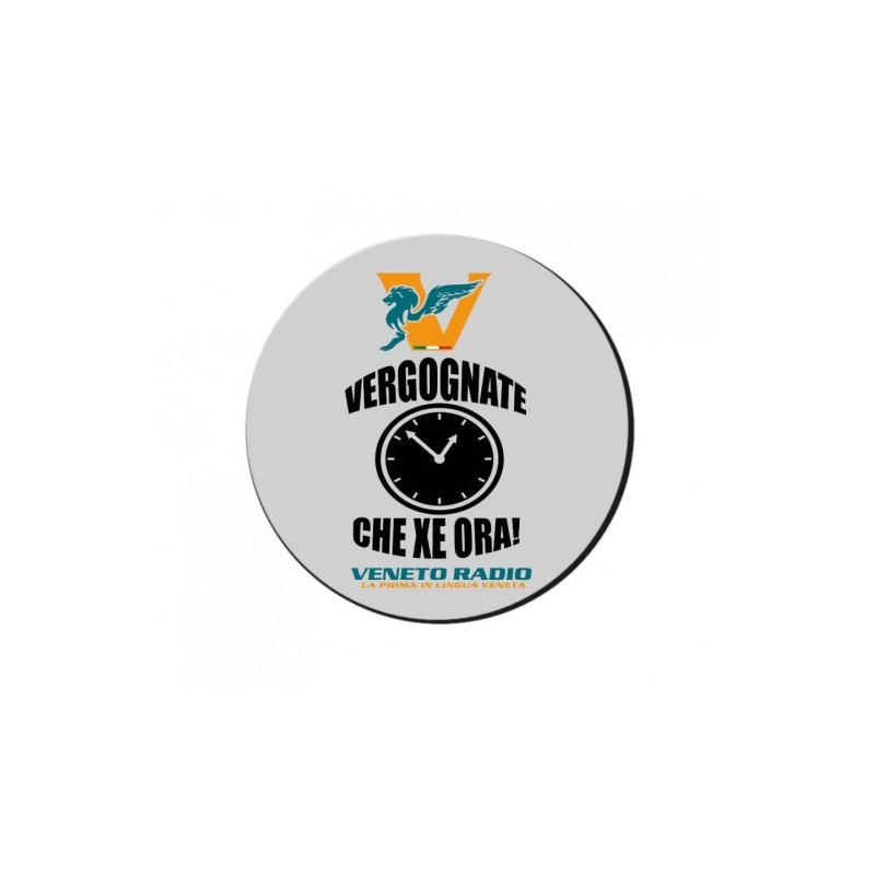 mouse pad tappetino rotondo pc scritta veneto radio vergognate ca xe ora