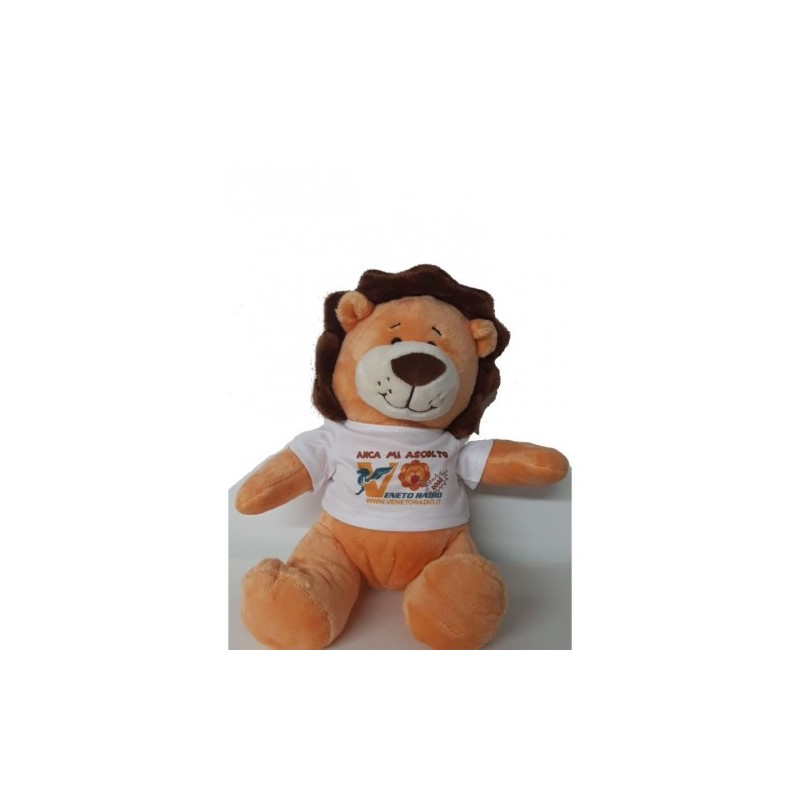 Peluche leone cm 23 veneto radio con maglietta anca mi ascolto veneto radio