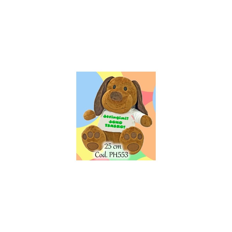 Peluches 25cm con scritta Stringimi sono tenero