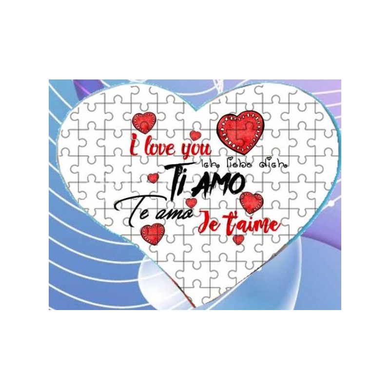 puzzle ti amo in tutte le lingue del mondo cm 20x20 circa