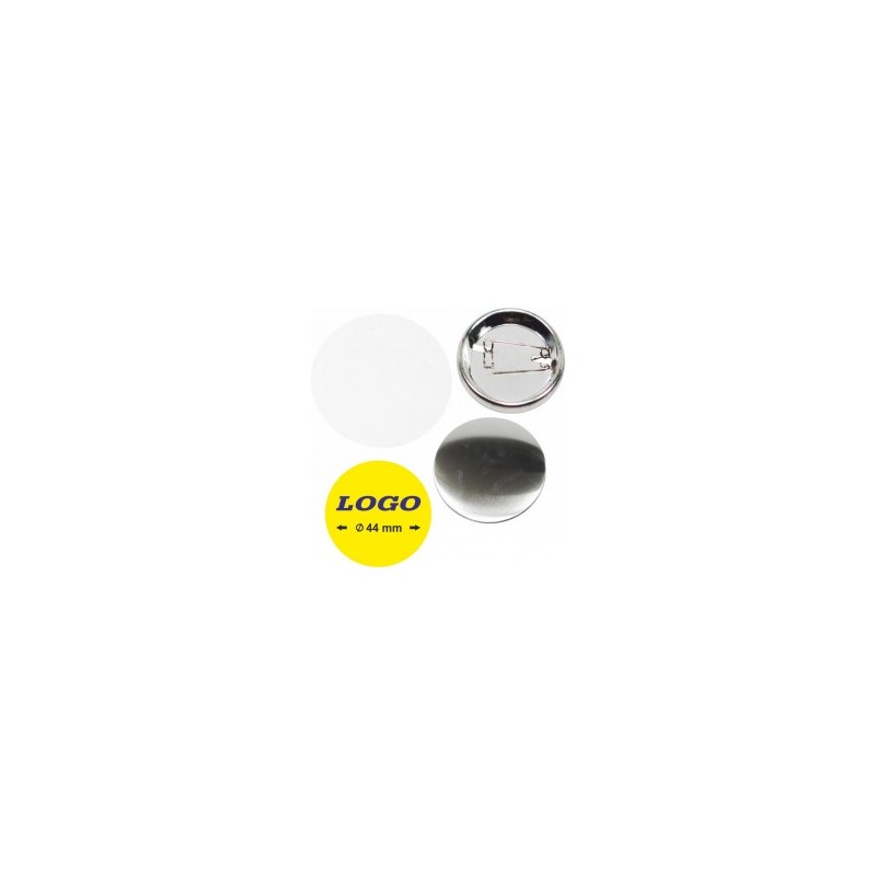 Spilla diametro 44mm con il tuo logo minimo pezzi 100