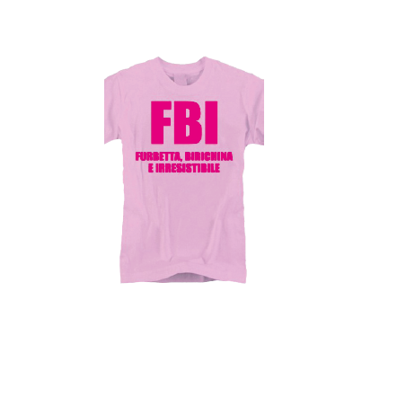t-shirt baby frase divertente "f.b.i. furbetta"