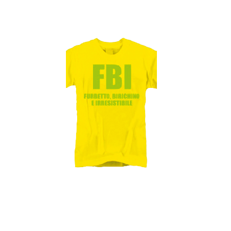 t-shirt baby frase divertente "f.b.i. furbetto"