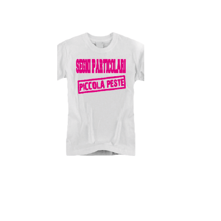 t-shirt baby frase divertente "segni particolari piccola.."