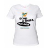 t-shirt bianca donna scritta veneto radio schei e paura mai avui
