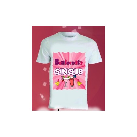 T-shirt bianca in poliestere Bentornata single