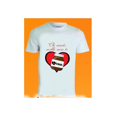 T-shirt bianca in poliestere Che mondo sarebbe senza la nonna