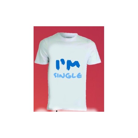 T-shirt bianca in poliestere I'm single