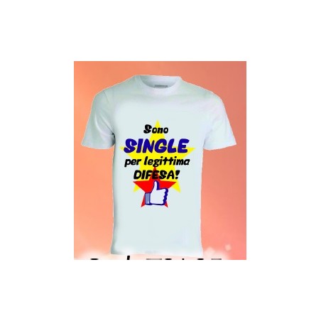 T-shirt bianca in poliestere Sono single per legittima difesa