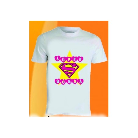 T-shirt bianca in poliestere Super nonna