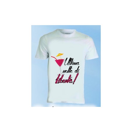 T-shirt bianca in poliestere Ultima notte di libertà