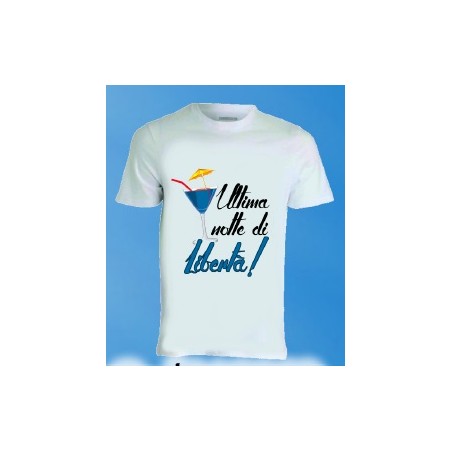T-shirt bianca in poliestere Ultima notte di libertà