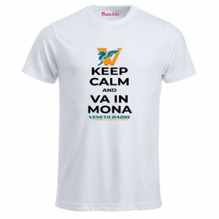 t-shirt bianca uomo scritta veneto radio keep calm and va in mona