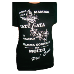 t-shirt con frase . mamma tatuata.  taglie assortite S-M-L-XL-XXL