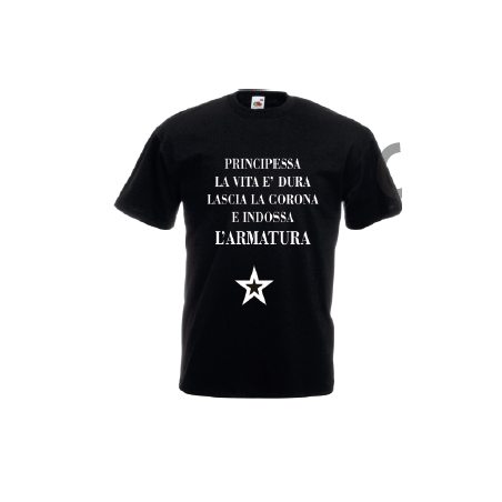 t-shirt con frase .principessa la vita è dura.. taglie assortite S-M-L-XL-XXL