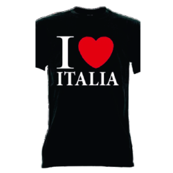 t-shirt con frase I LOVE ITALIA taglie assortite S-M-L-XL-XXL