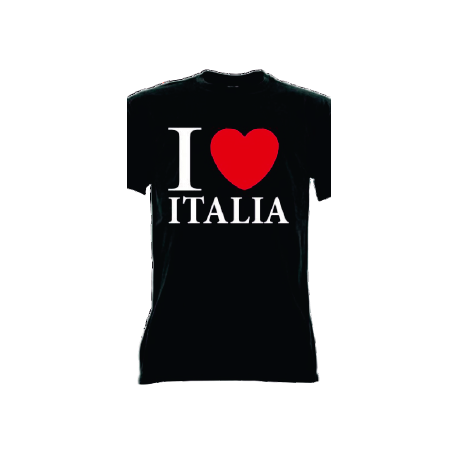 t-shirt con frase I LOVE ITALIA taglie assortite S-M-L-XL-XXL
