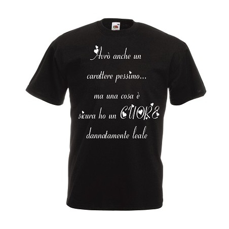 t-shirt cotone con scritta carattere pessimo