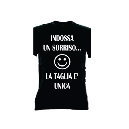 t-shirt frase spiritosa .indossa un sorriso la taglia è unica. taglie assortite S-M-L-XL-XXL