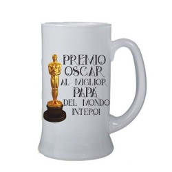 Boccale Birra 8x13cm Premio oscar al miglior papà del mondo