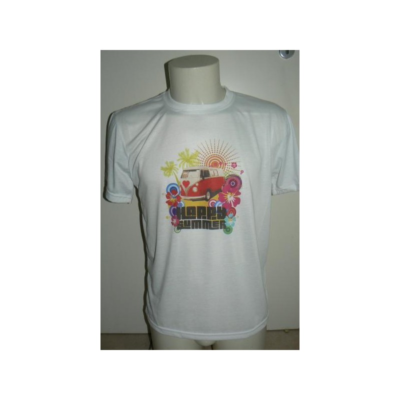 T-SHIRT IN POLIESTERE BIANCA FURGONCINO TAGLIE ASSORTITE S-M-L-XL-XXL