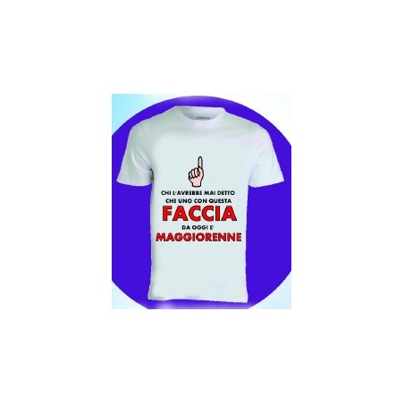 T-shirt in poliestere compleanno 18 anni