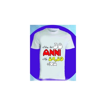 T-shirt in poliestere compleanno 30 anni