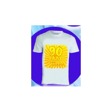 T-shirt in poliestere compleanno 90 anni