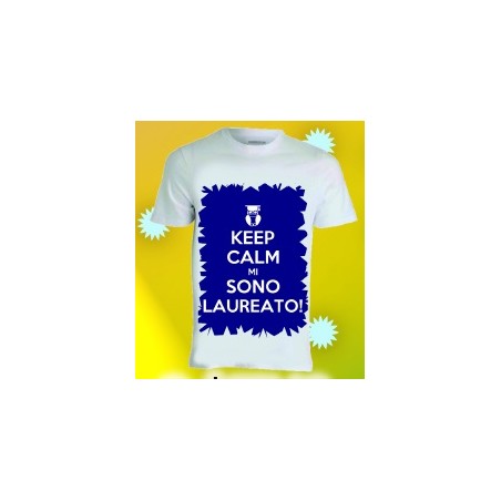 T-shirt laurea in poliestere Keep calm mi sono laureato