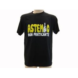 t-shirt m/c frase spiritosa "astemmio.."TG S-M-L-XL-XXL