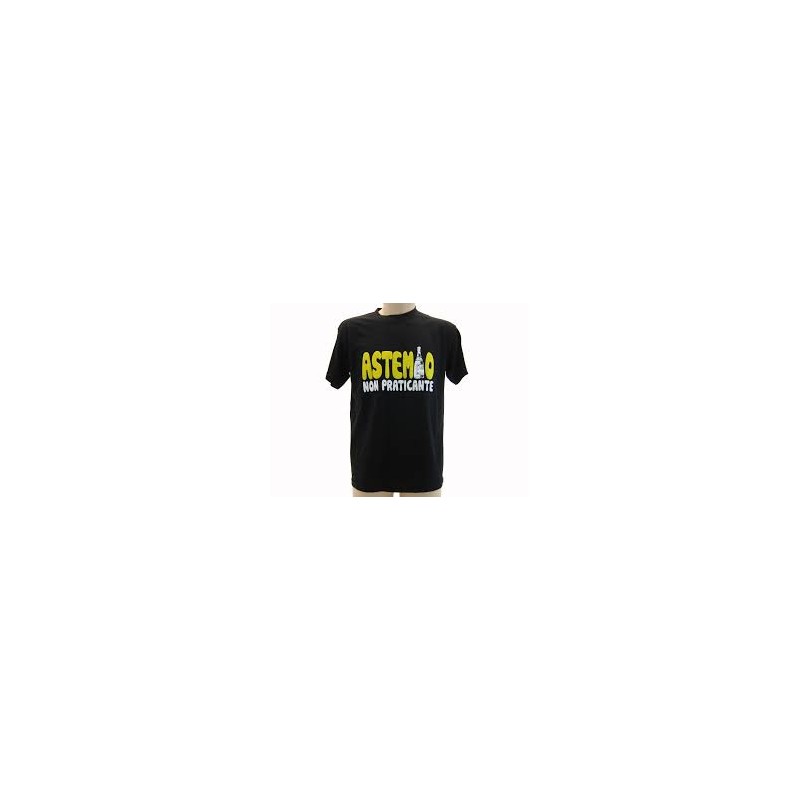 t-shirt m/c frase spiritosa "astemmio.."TG S-M-L-XL-XXL