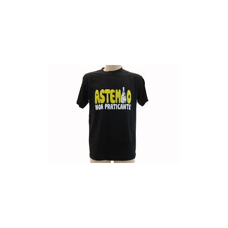 t-shirt m/c frase spiritosa "astemmio.."TG S-M-L-XL-XXL
