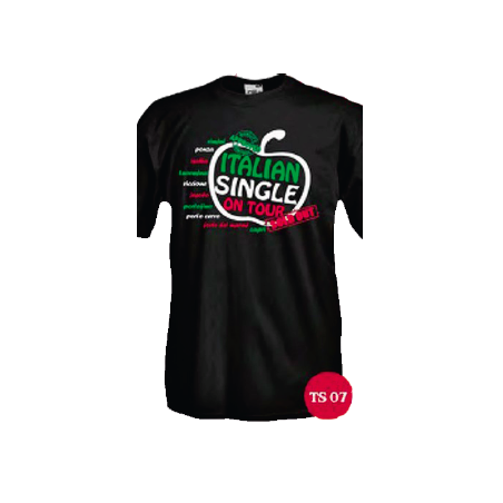 t-shirt m/c frase spiritosa . Italian single on tour. TAGLIE ASSORTITE S-M-L-XL-XXL