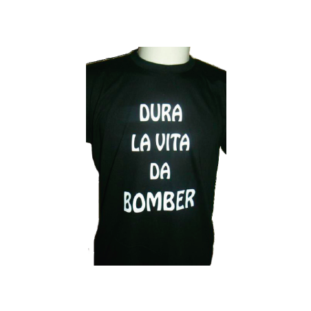 t-shirt m/c frase spiritosa .dura la vita da bomber. TAGLIE ASSORTITE S-M-L-XL-XXL