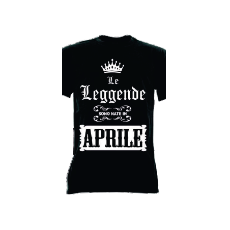 t-shirt m/c frase spiritosa .Le leggende sono nate a aprile. TAGLIE ASSORTITE S-M-L-XL-XXL