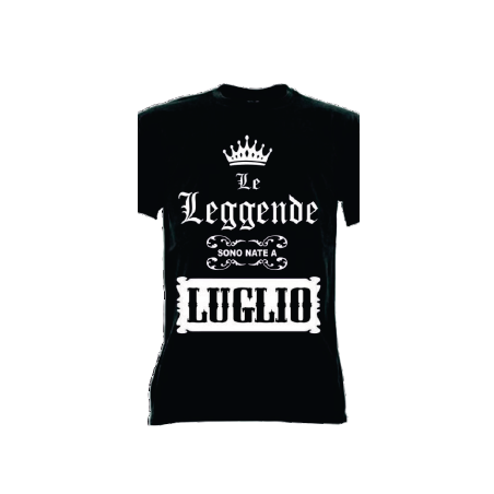 t-shirt m/c frase spiritosa .Le leggende sono nate a luglio. TAGLIE ASSORTITE S-M-L-XL-XXL
